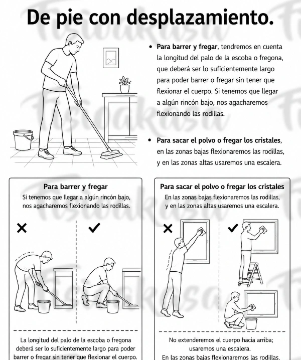 de pie con desplazamiento